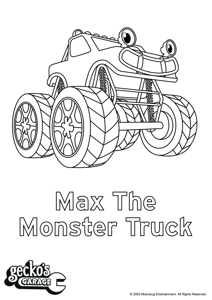gecko_colouringpages_maxthemonstertruck - Toddler Fun Learning